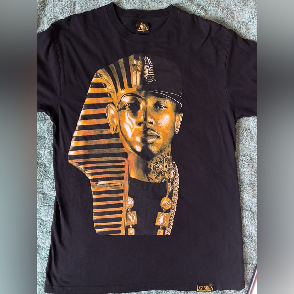 Last Kings Gold Pharaoh Graphic T-Shirt Black Streetwear - Picture 4 of 6